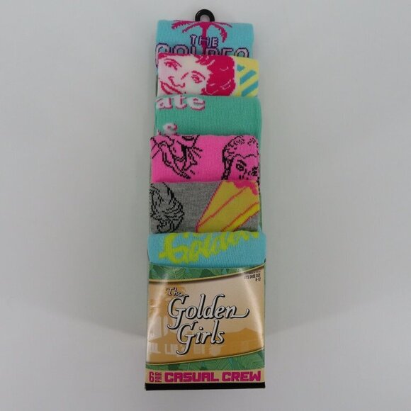 Bioworld Golden Girls 6 Pair Casual Crew Socks Mens 8-12 UPC 013244587602 NEW - Picture 14 of 14